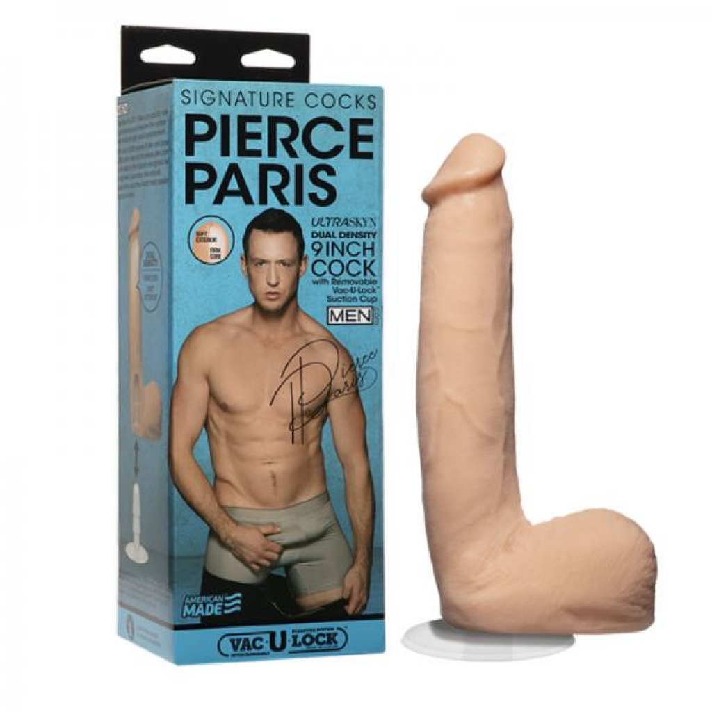 Signature Cocks Pierce Paris 9 Inch Ultraskyn Penis With Removable Vac-u-lock Suction Cup Vanilla