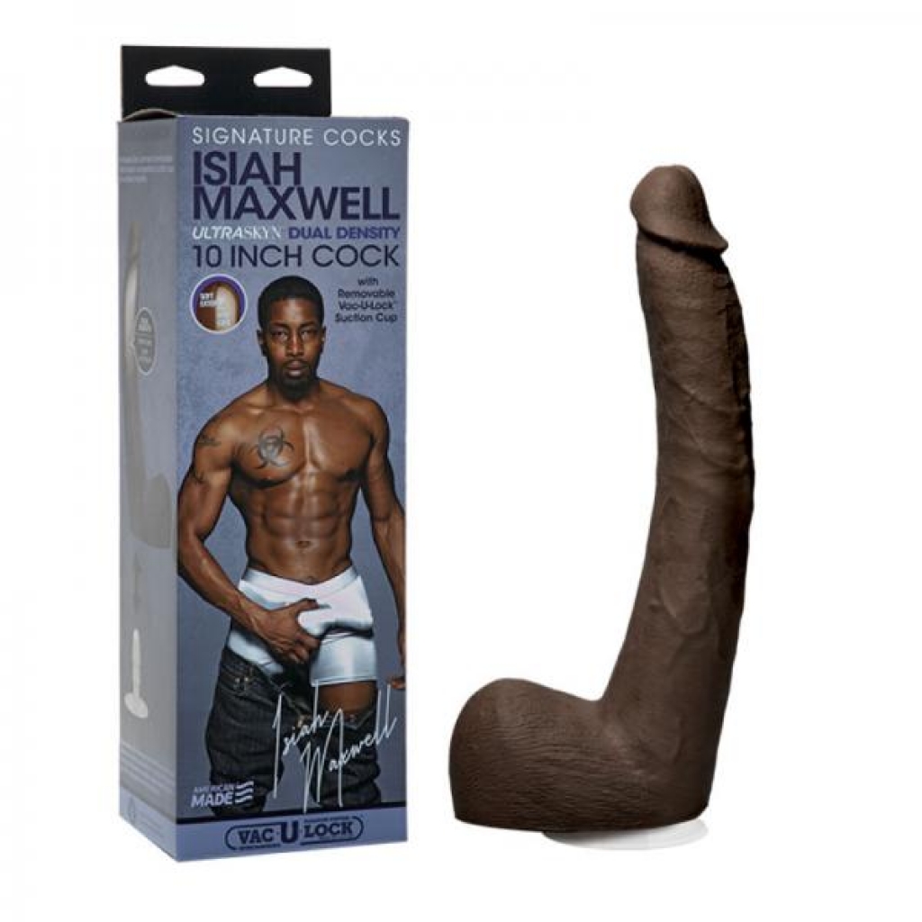 Signature Cocks Isiah Maxwell 10 Inch Ultraskyn Penis With Removable Vac-u-lock Suction Cup Chocolate