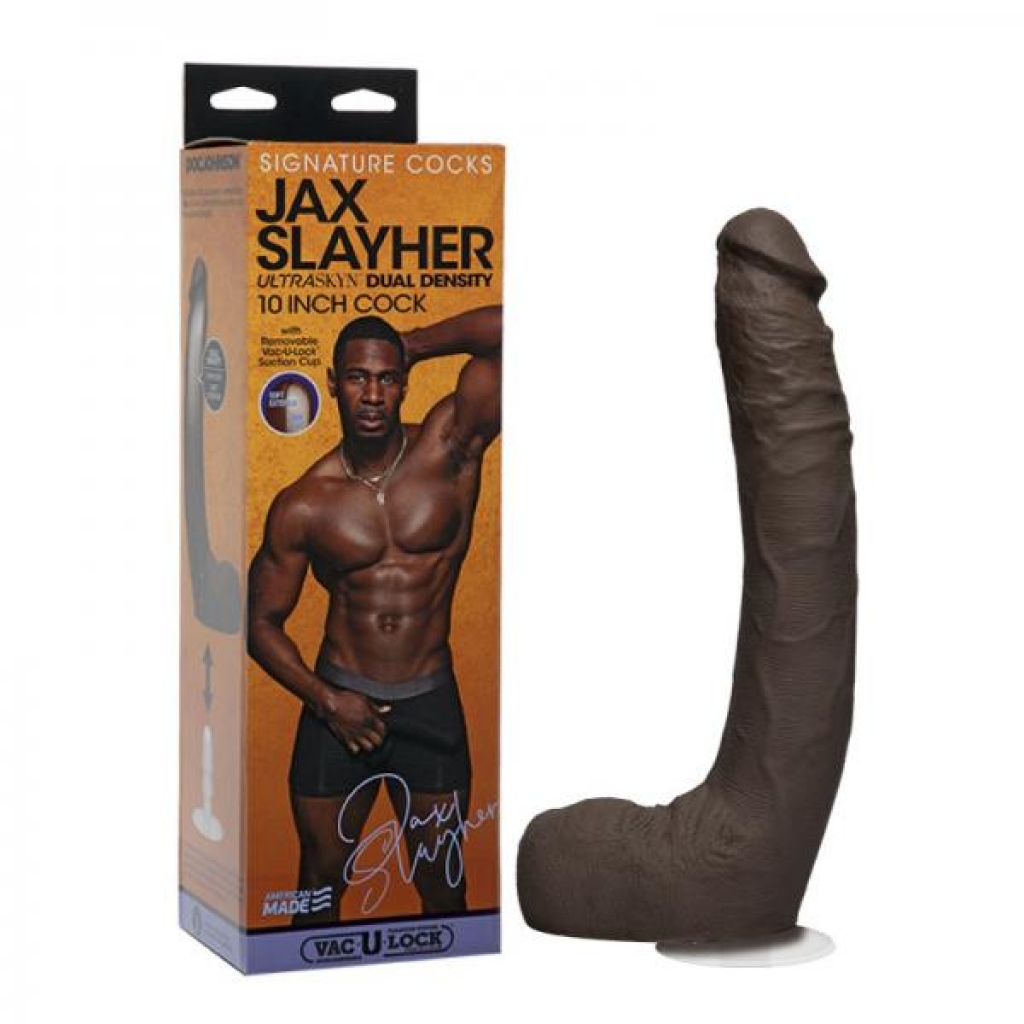 Signature Cocks Jax Slayher 10 Inch Ultraskyn Penis With Removable Vac-u-lock Suction Cup Chocolate