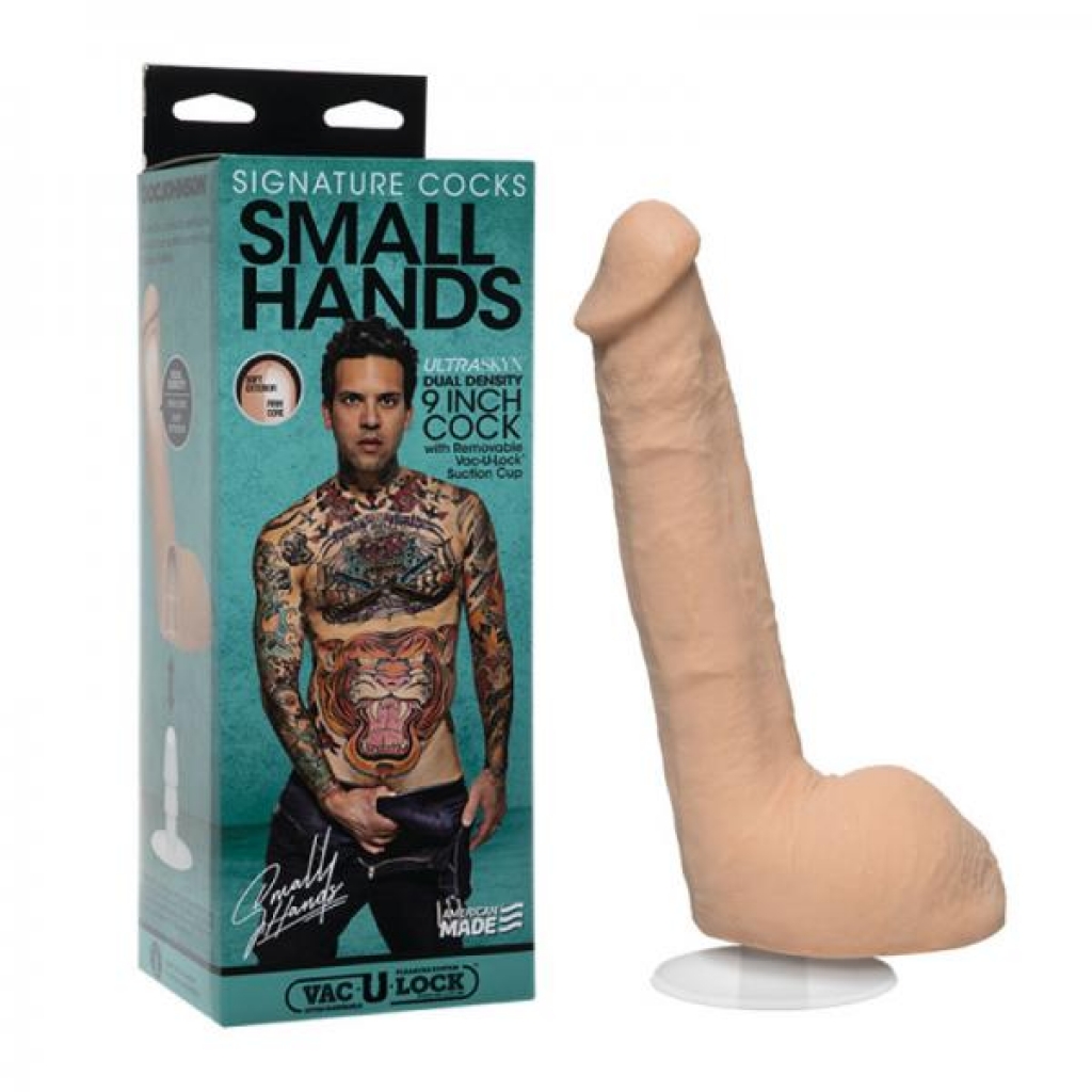 Signature Cocks Small Hands 9 Inch Ultraskyn Penis With Removable Vac-u-lock Suction Cup Vanilla