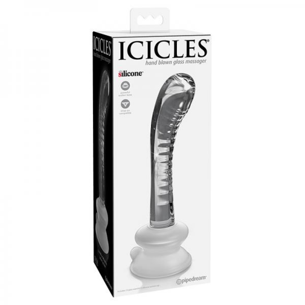 Icicles No. 88 - Glass Suction Cup G-spot Wand - Clear