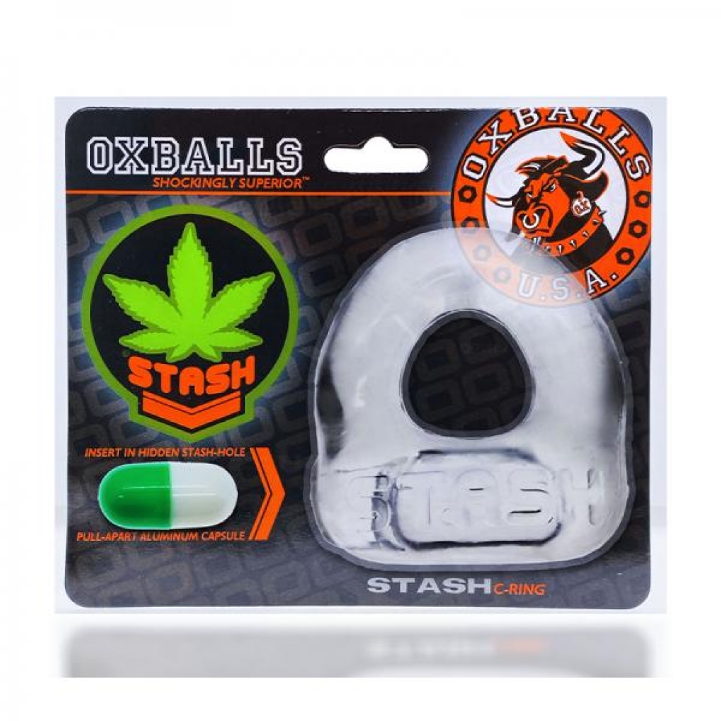 Oxballs Stash Cockring With Aluminum Capsule Insert Clear