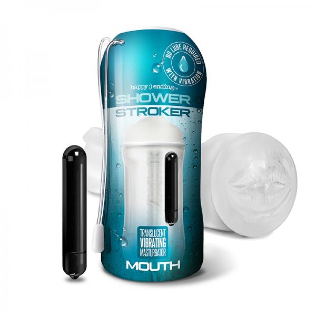 Happy Ending Vibrating, Self-lubricating Shower Stroker - Mouth