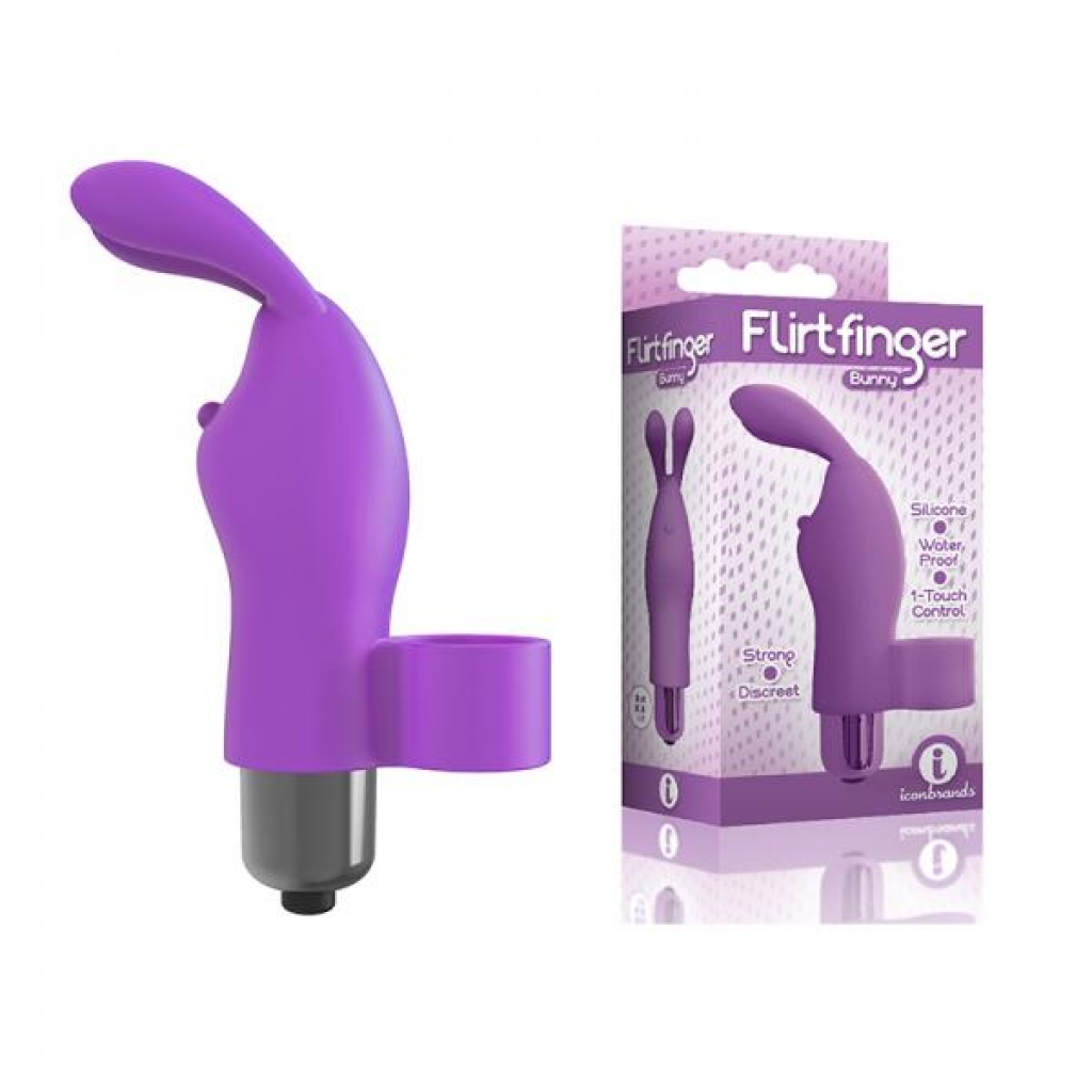 The 9's Flirt Finger Bunny Finger Vibrator Purple
