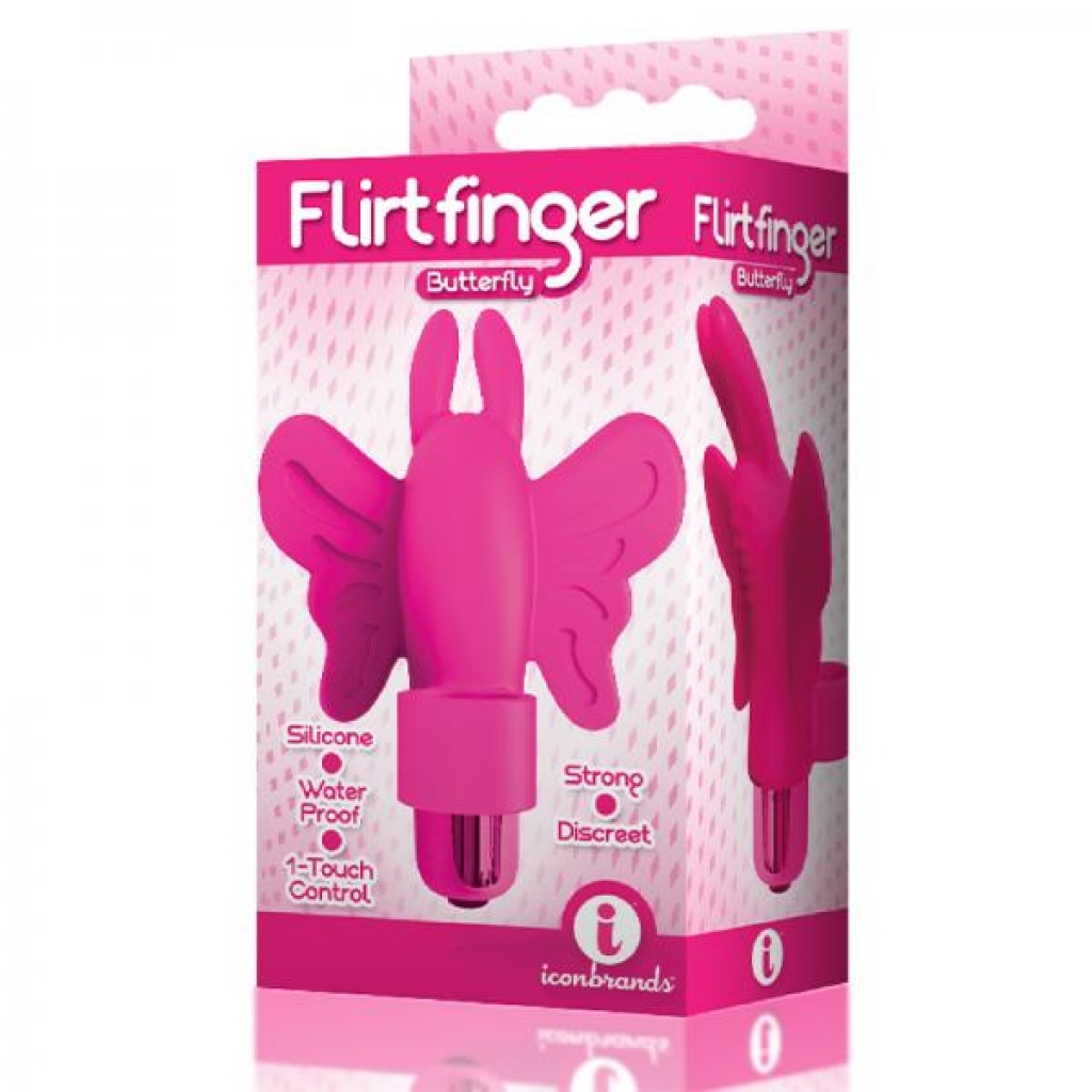 The 9's Flirt Finger Butterfly Finger Vibrator Pink