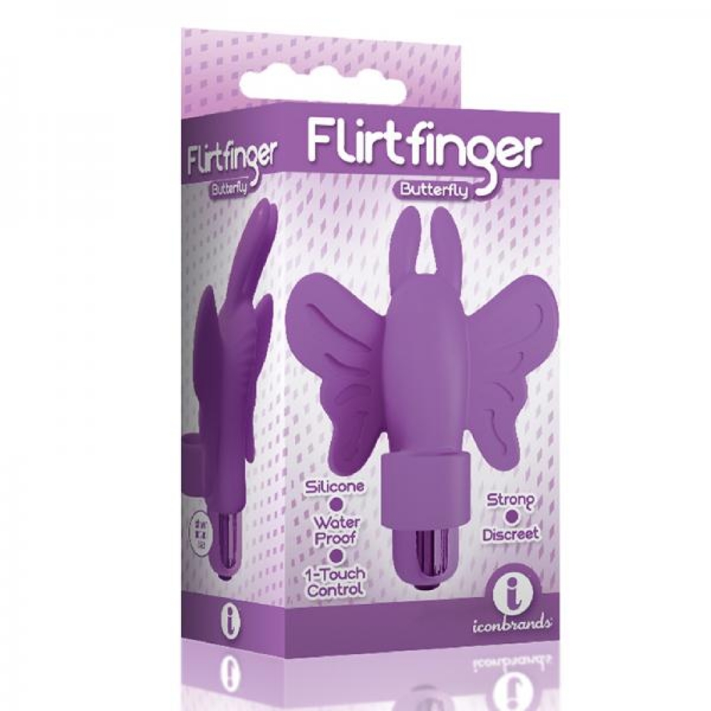 The 9's Flirt Finger Butterfly Finger Vibrator Purple