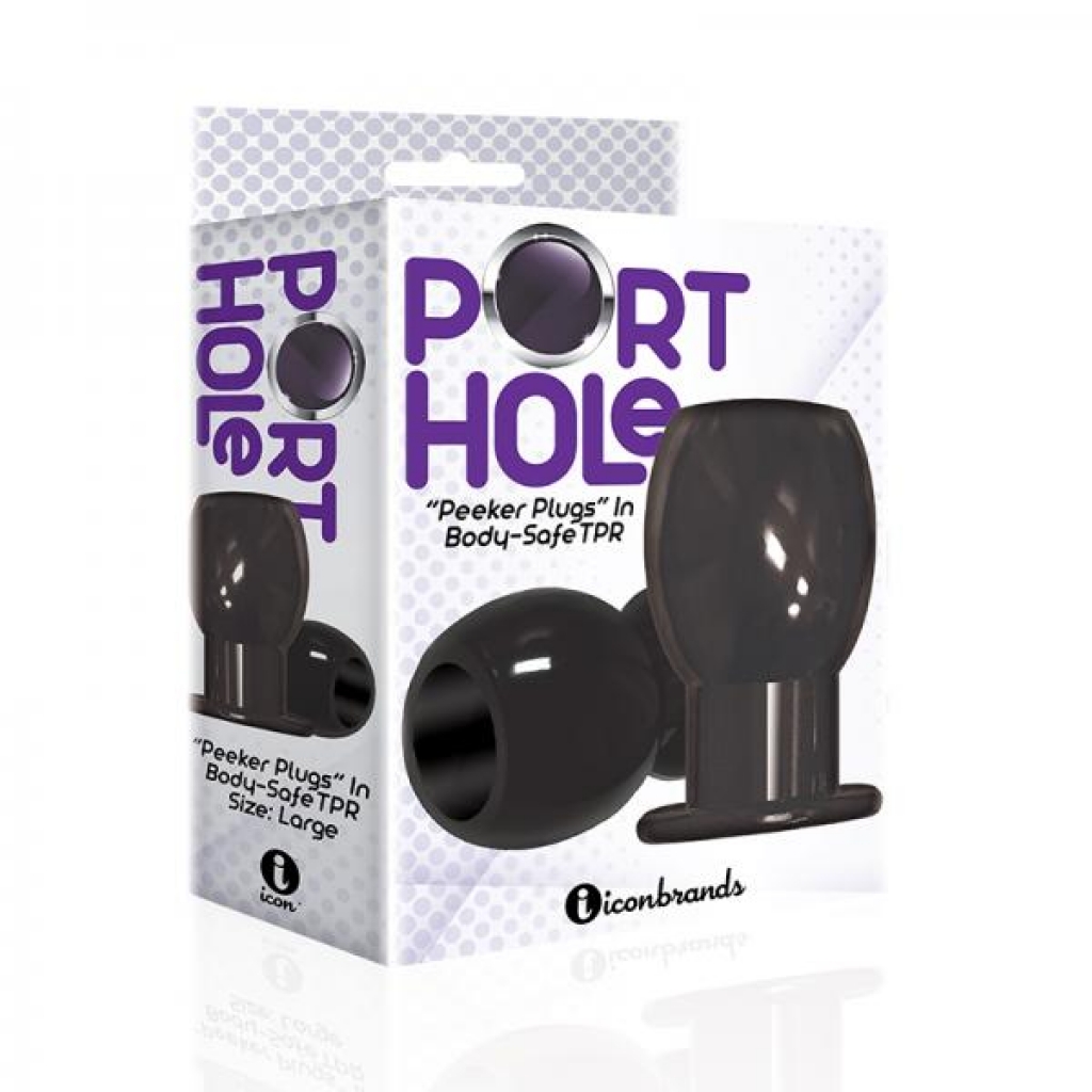 The 9's Port Hole Hollow Butt Plug Black