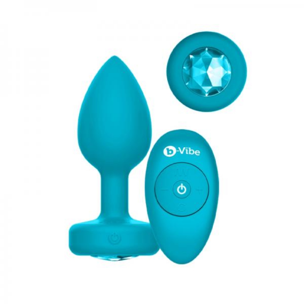 B-vibe Vibrating Jewels - Remote Control - Rechargeable - Aquamarine (s/m)