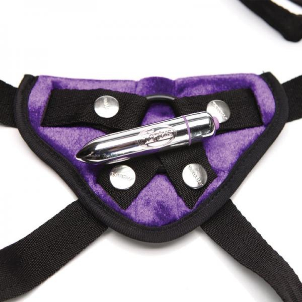 Tantus Velvet Vibrating Harness - Purple