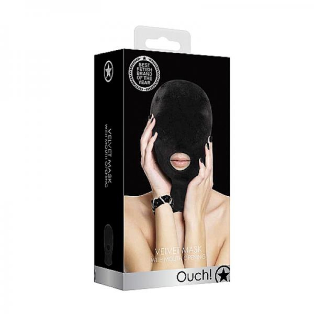 Ouch Velvet & Velcro Mask With Mouth Opening
