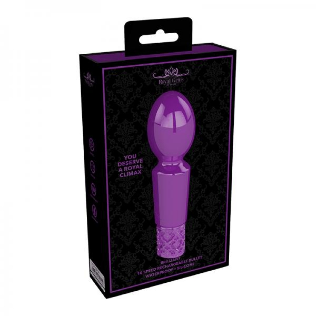 Royal Gems - Brilliant - Silicone Rechargeable Bullet - Purple