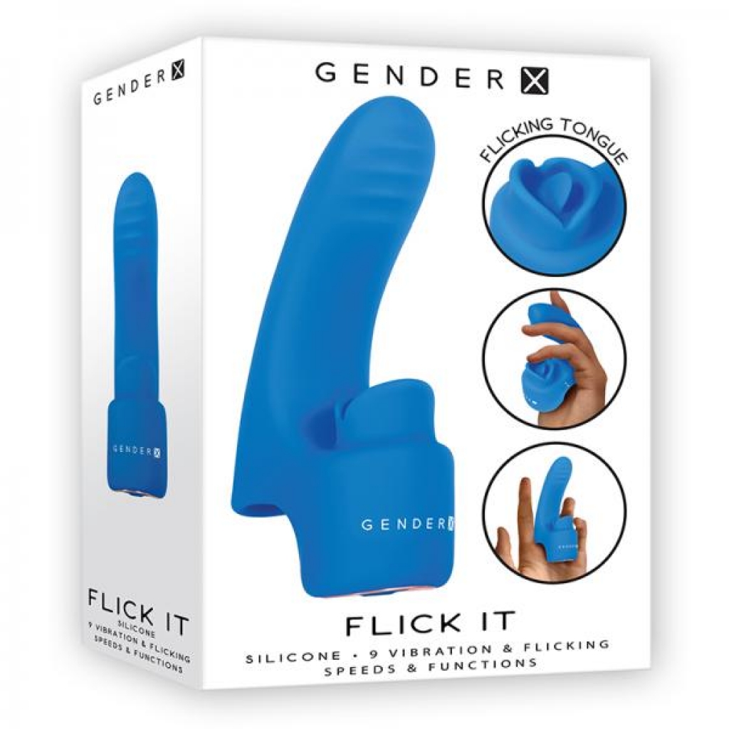 Gender X Flick It Finger Vibrator Blue