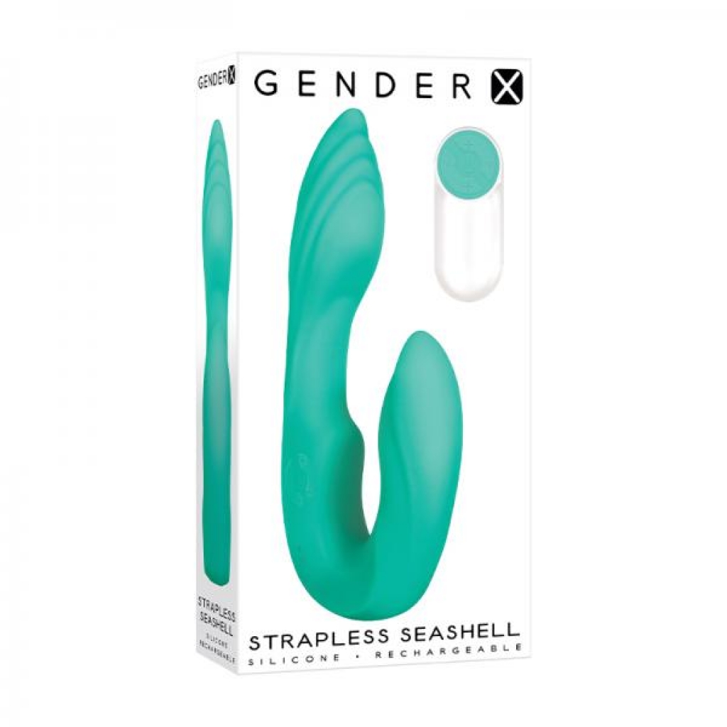 Gender X Strapless Seashell Rechargeable Silicone Teal