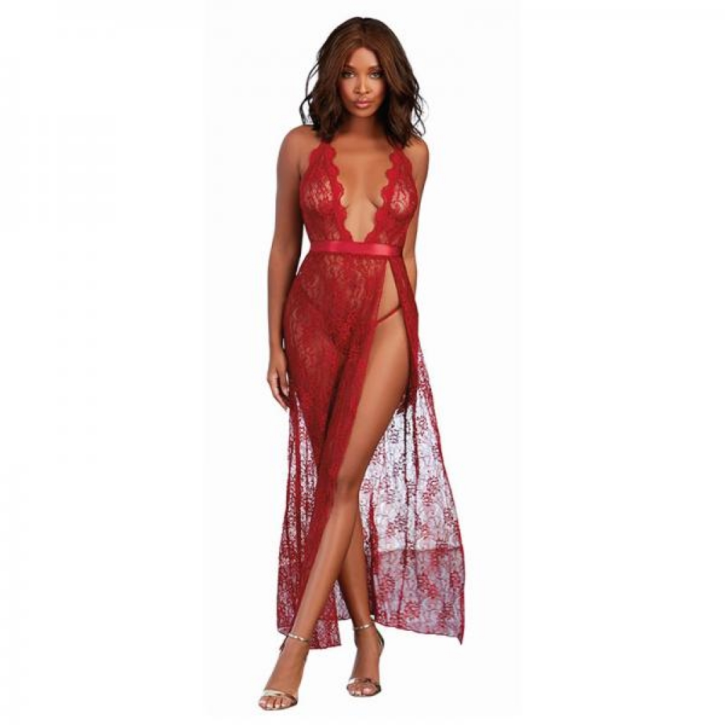 Dreamgirl Lace Gown & G-string Garnet Small Hanging