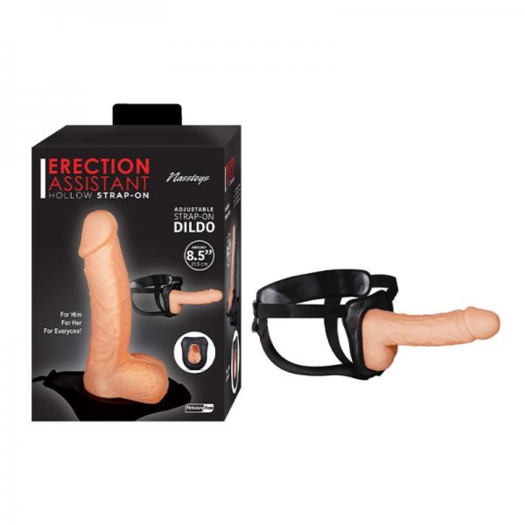 Erection Assistant Hollow Strap-on 8.5 In. White