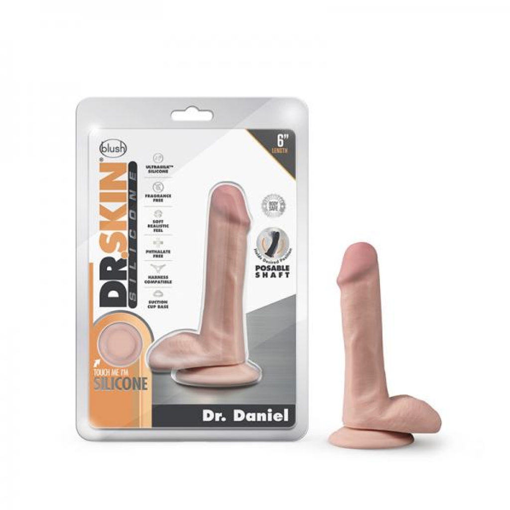 Dr. Skin Dr. Daniel Dildo With Suction Cup Silicone 6 In. Vanilla