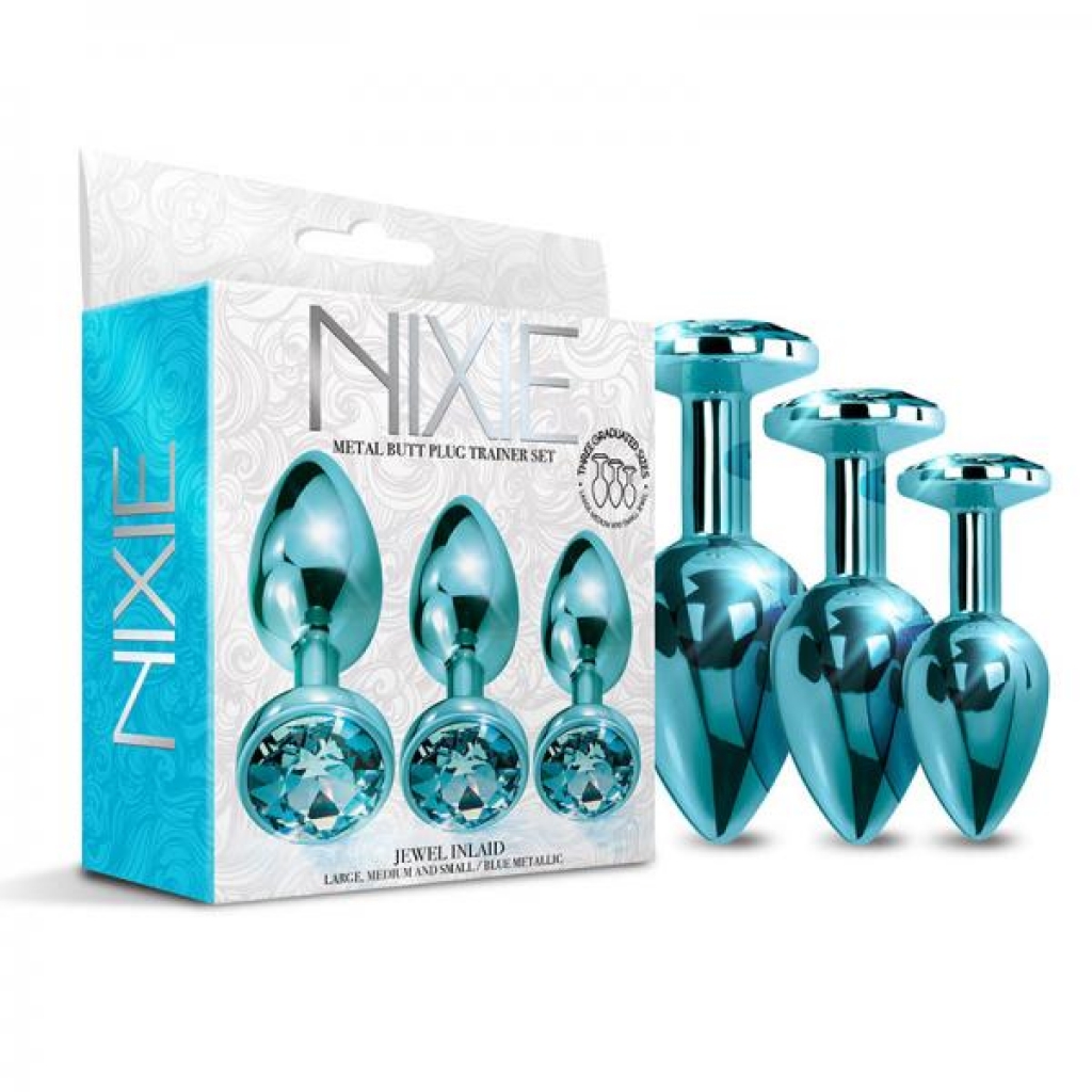 Nixie Metal Butt Plugtrainerset 3-piece Blue Metallic