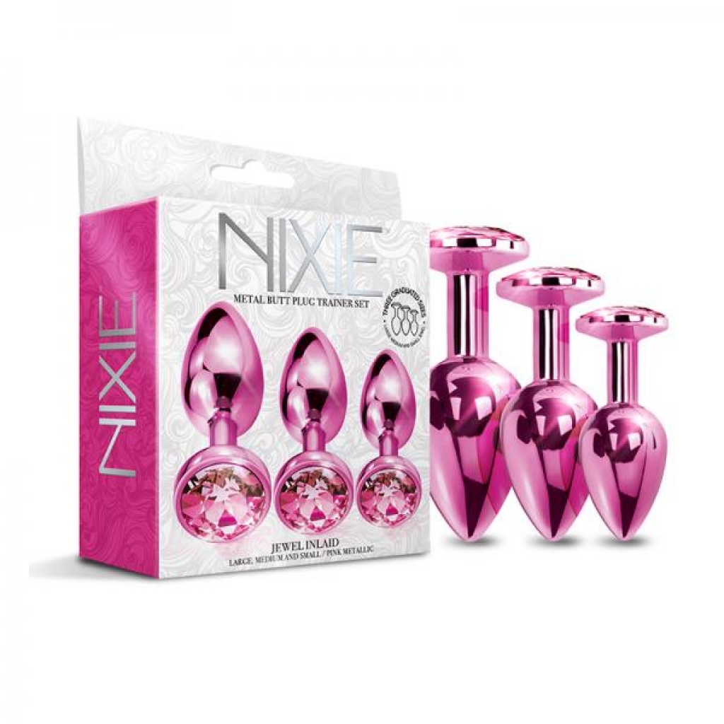 Nixie Metal Butt Plugtrainerset 3-piece Pink Metallic