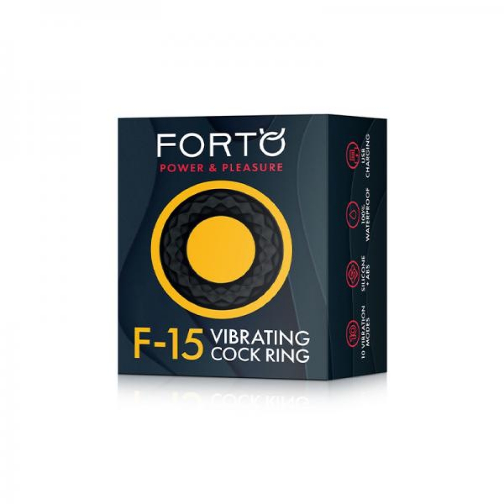 Forto F-15: Silicone Vibrating Penis Ring Black