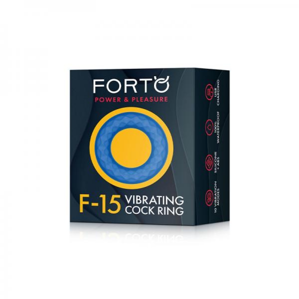 Forto F-15: Silicone Vibrating Penis Ring Blue