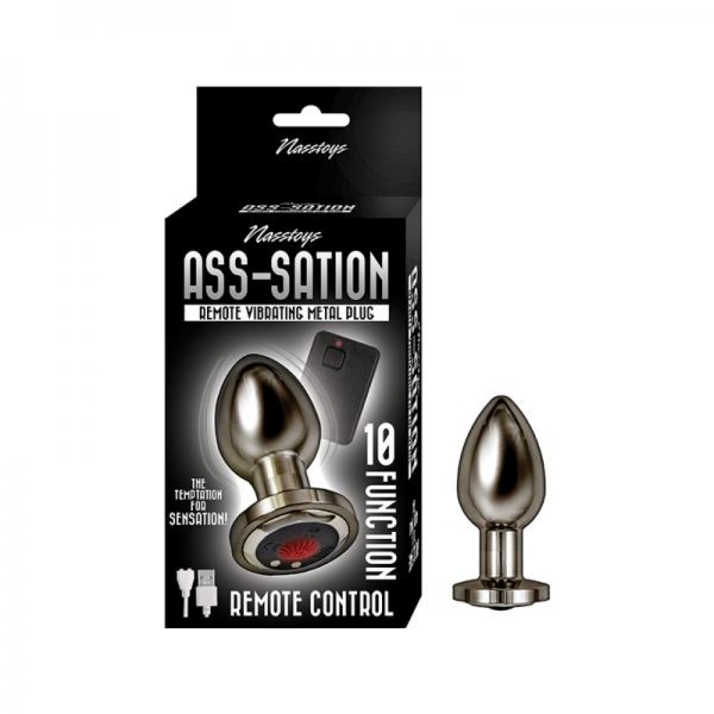 Ass-sation Remote Vibrating Metal Plug Silver