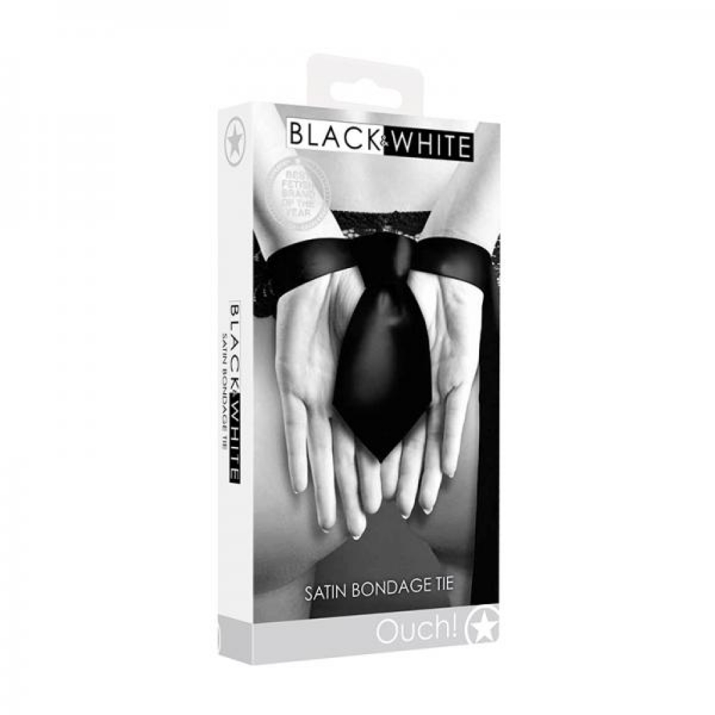 Ouch! Black & White Satin Bondage Tie Black