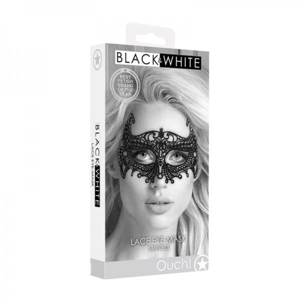 Ouch! Black & White Lace Eye Mask Empress Black