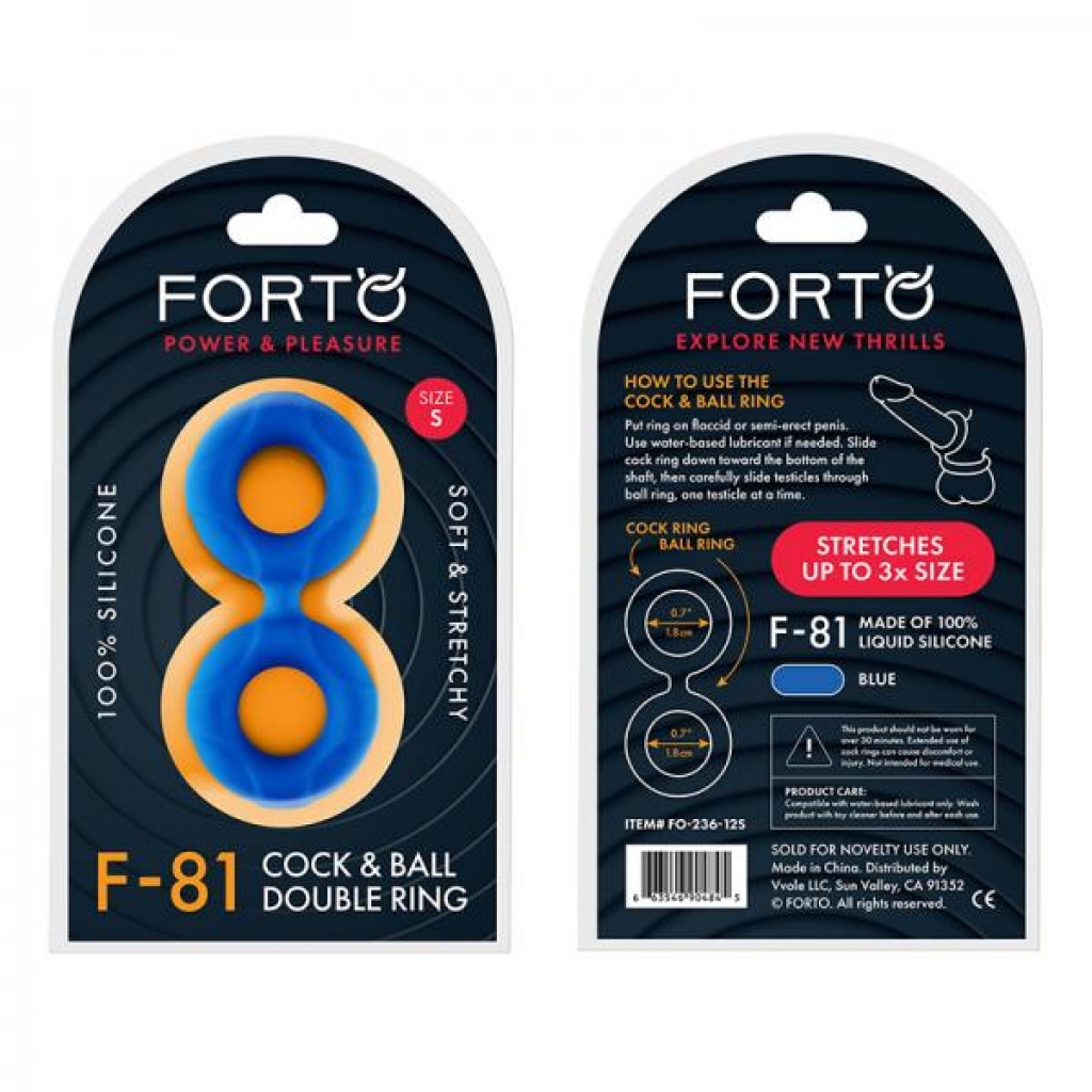 Forto F-81: Double Ring Liquid Silicone 44 Mm Blue