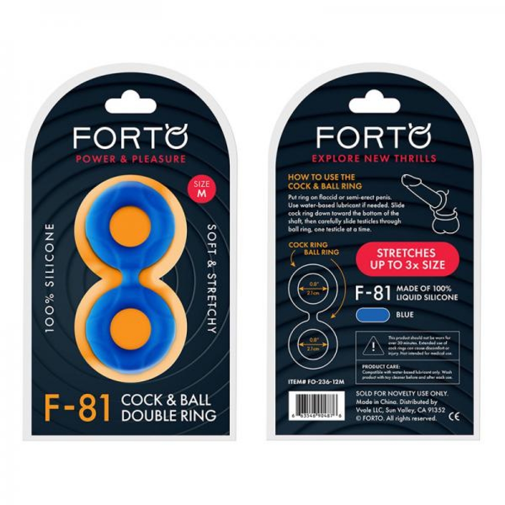 Forto F-81: Double Ring Liquid Silicone 47 Mm Blue