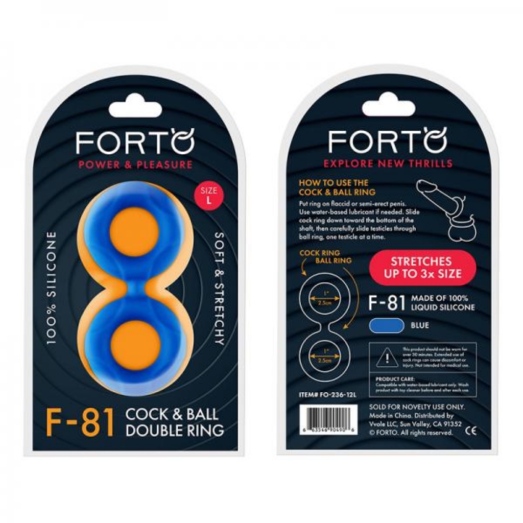 Forto F-81: Double Ring Liquid Silicone 51 Mm Blue