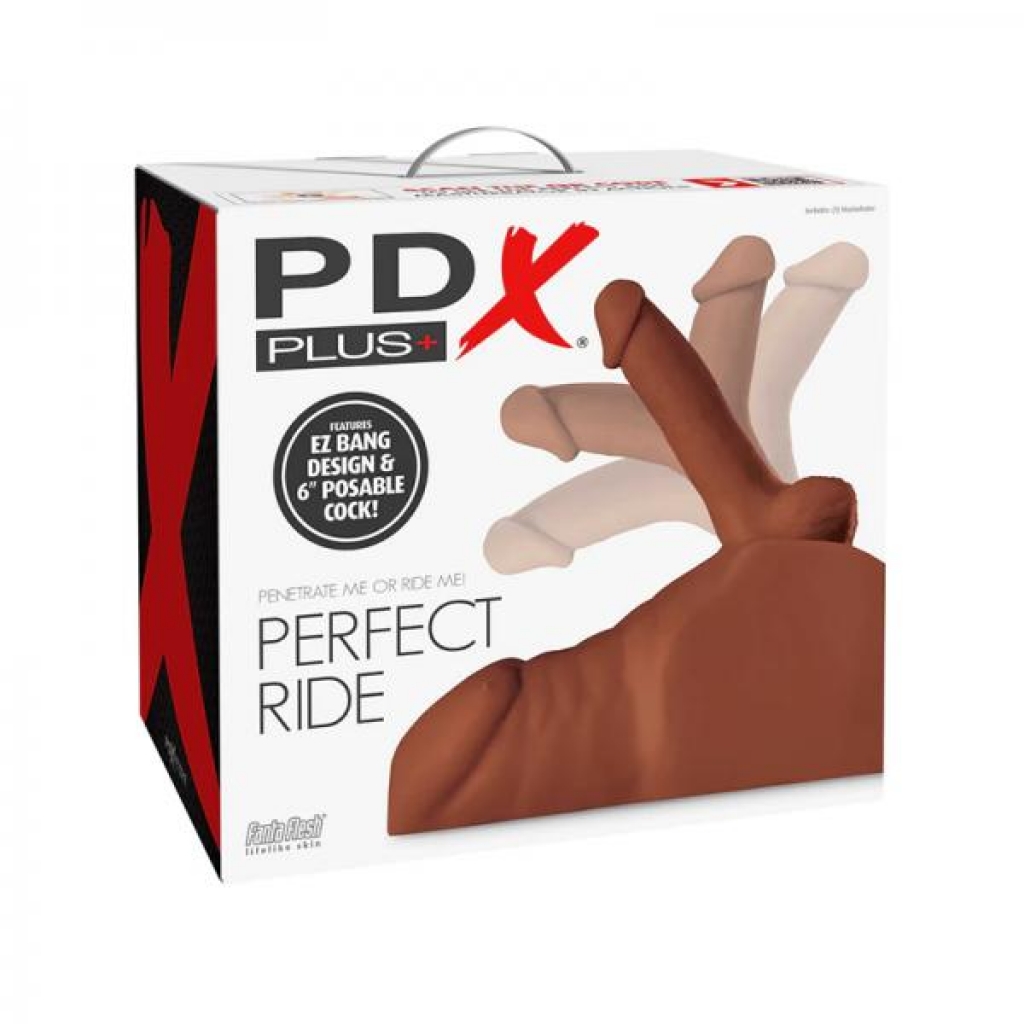 Pdx Plus Perfect Ride Dildo And Masturbator Brown