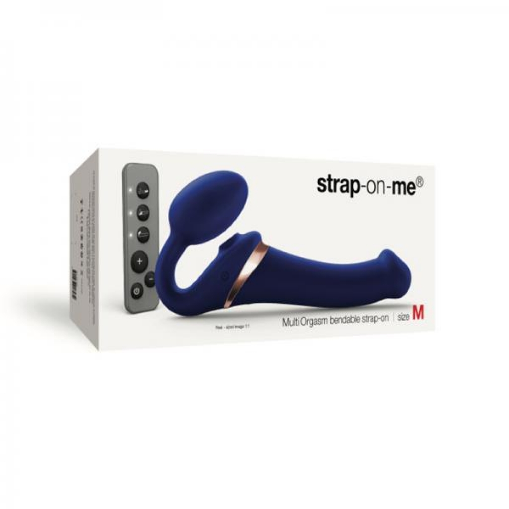 Strap-on-me Multi Orgasm Bendable Strap-on Medium Night Blue