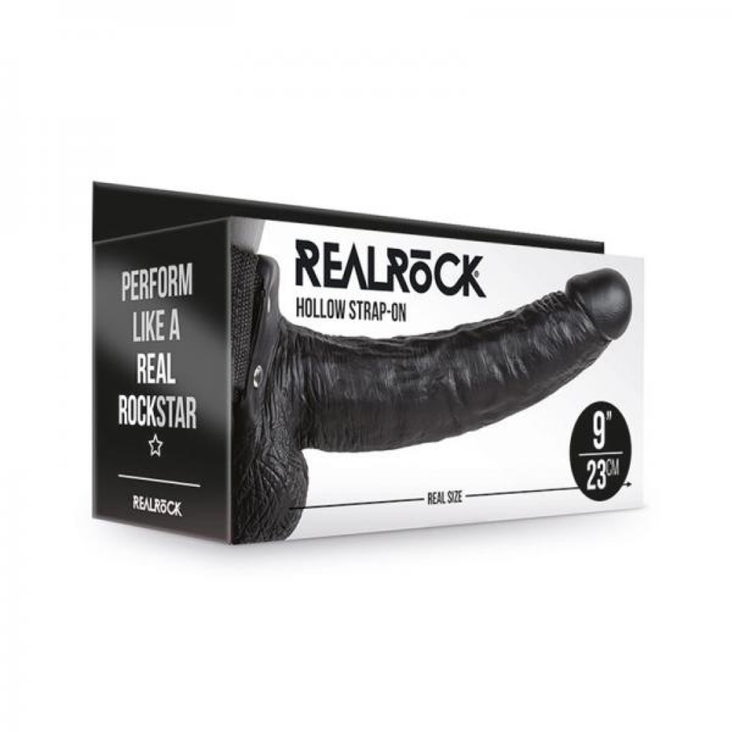 Realrock Hollow Strap-on With Balls 9 In. Chocolate