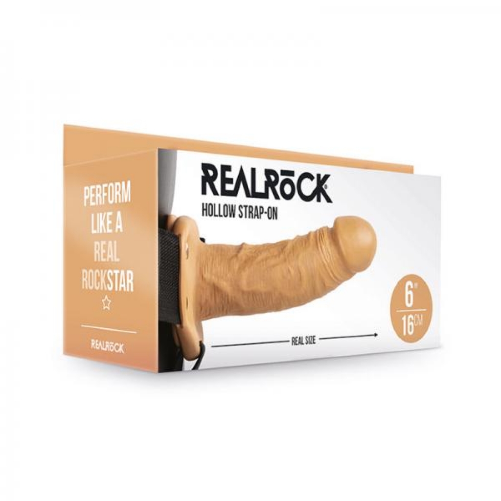 Realrock Hollow Strap-on Without Balls 6 In. Caramel
