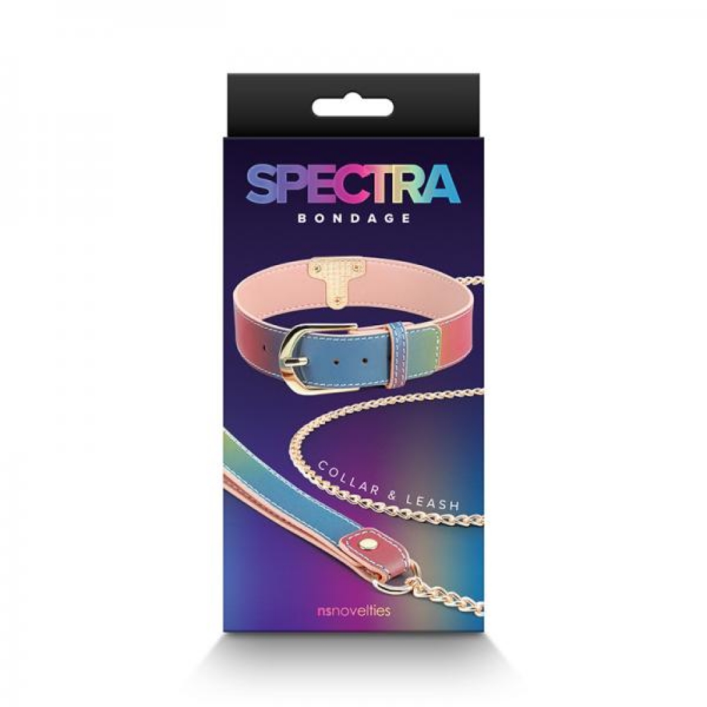 Spectra Bondage Collar&leash Rainbow