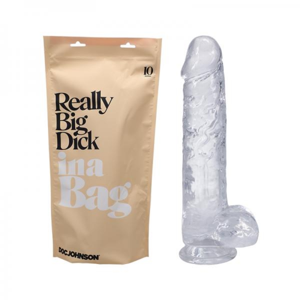 In A Bag Really Big Dick 10in Clear