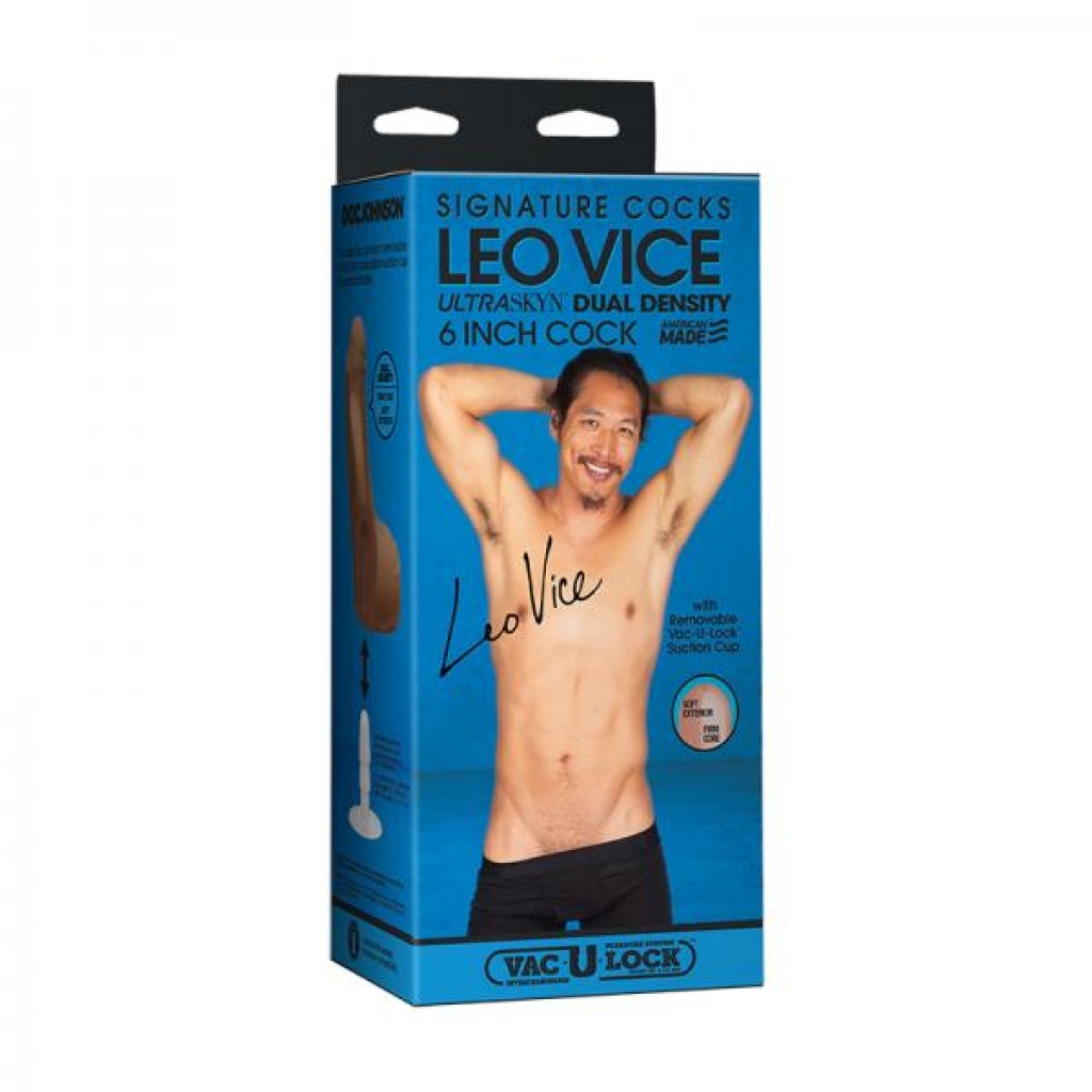 Signature Cocks Leo Vice Ultraskyn Penis With Removable Vac-u-lock Suction Cup 6in Caramel