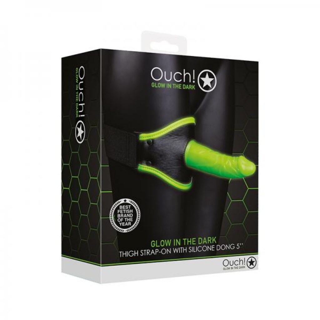Ouch! Glow Thigh Strap-on - Glow In The Dark - Green