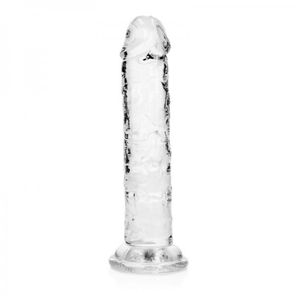 Realrock Crystal Clear Straight 6 In. Dildo Without Balls Clear
