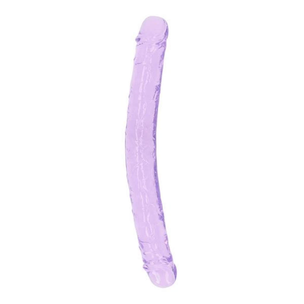 Realrock Crystal Clear Double Dong 13 In. Dual-ended Dildo Purple