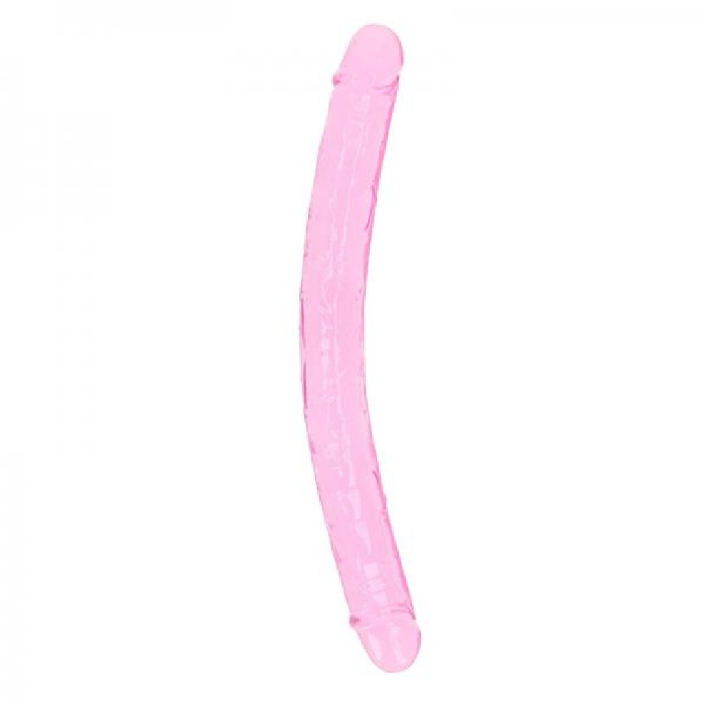 Realrock Crystal Clear Double Dong 18 In. Dual-ended Dildo Pink