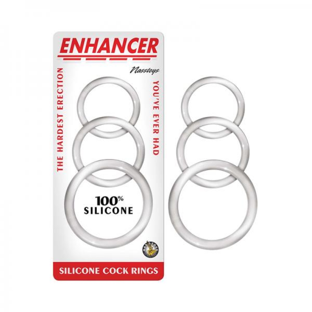Enhancer Silicone Cockrings Clear Set Of 3