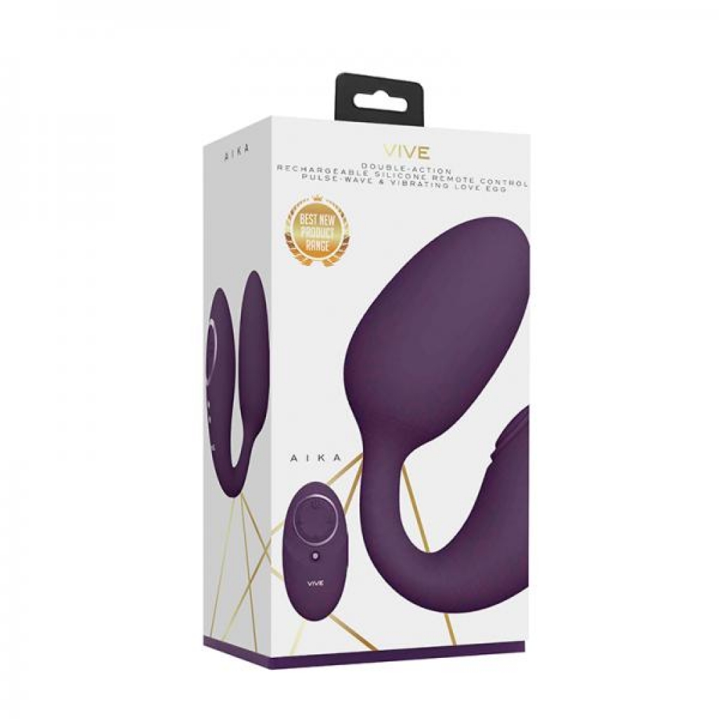 Vive Aika Rechargeable Remote-controlled Pulsing Vibrating Silicone Dual Stimulating Egg Vibrator Pu