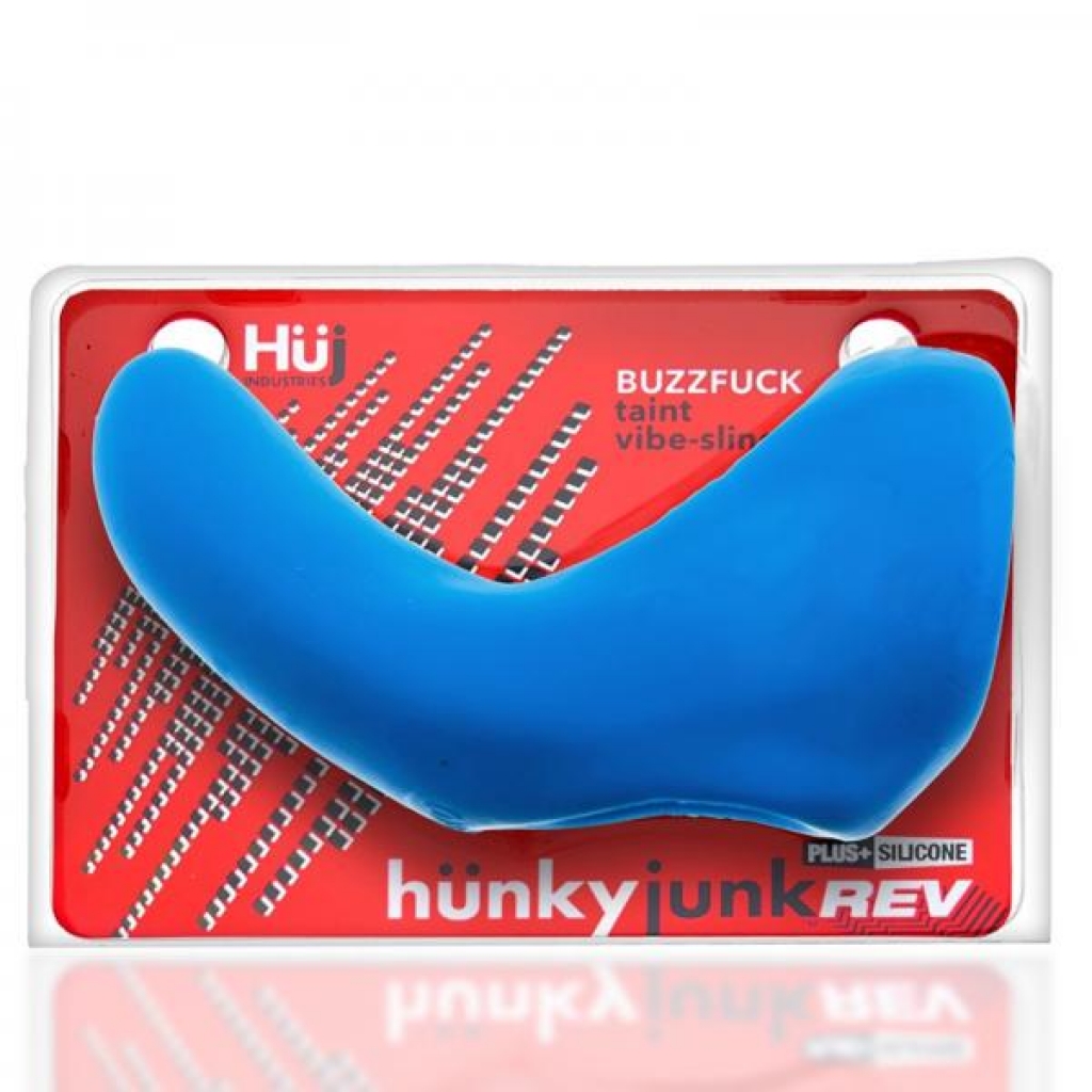 Hunkyjunk Buzzfuck Penis & Ball Sling With Taint Vibrator Teal Ice