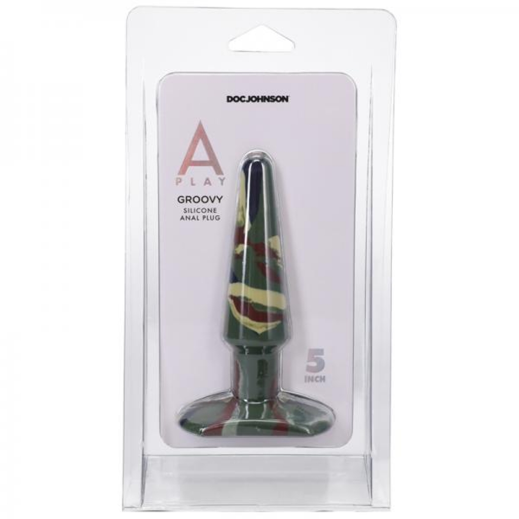 A-play Groovy 5 In. Silicone Anal Plug Camouflage