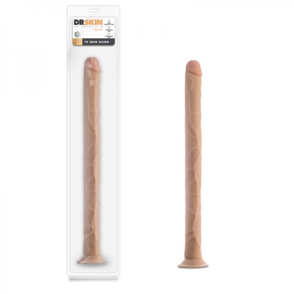 Blush Dr. Skin 19 In. Dildo With Suction Cup Beige