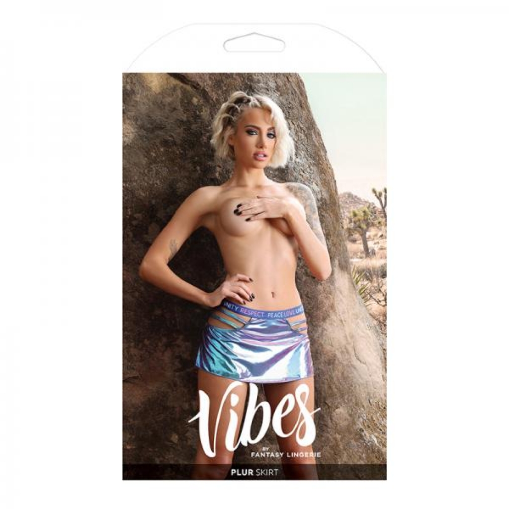 Fantasy Lingerie Vibes Plur Holographic Cut Out Skirt Separate Aqua Holo M/l