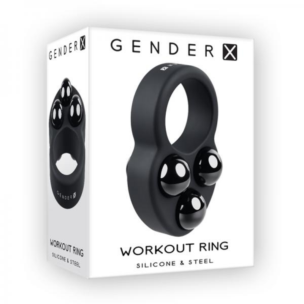 Gender X Workout Ring Weighted Silicone Training Cockring Black