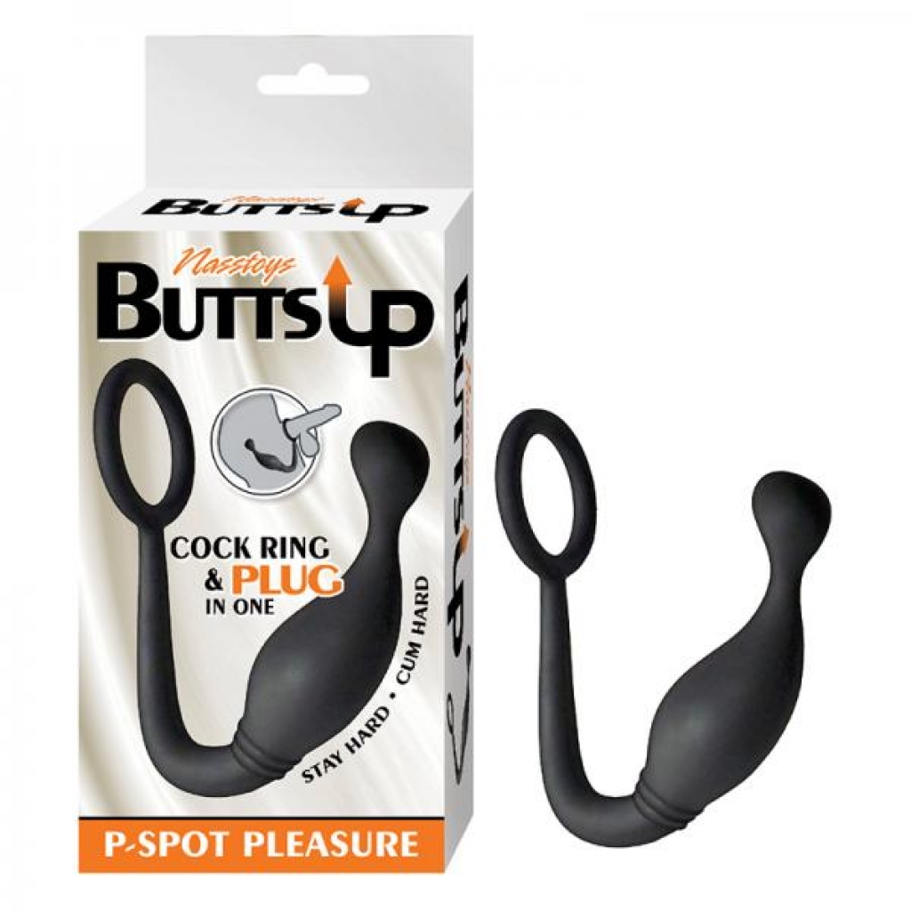 Nasstoys Butts Up P-spot Pleasure Silicone Penis Ring & Anal Plug Black