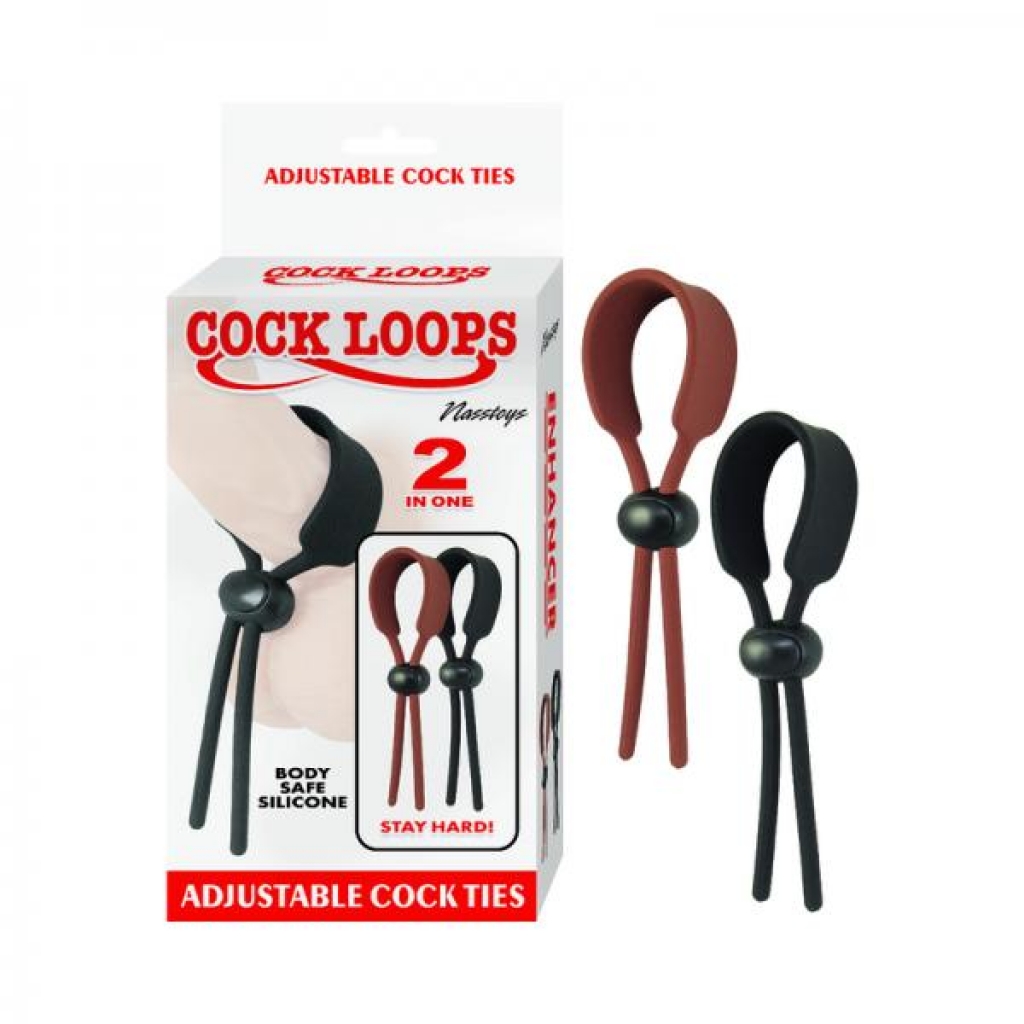 Cock Loops Adjustable Penis Ties Brown & Black